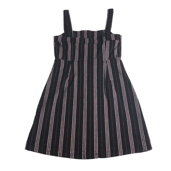 Hollister Dress Womens Small Black Red Striped Y2K Academia Grunge Mini Button - Picture 9 of 16